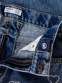 NAME IT Rhinsten Wide Jeans Rose Denim Blue Hjerte